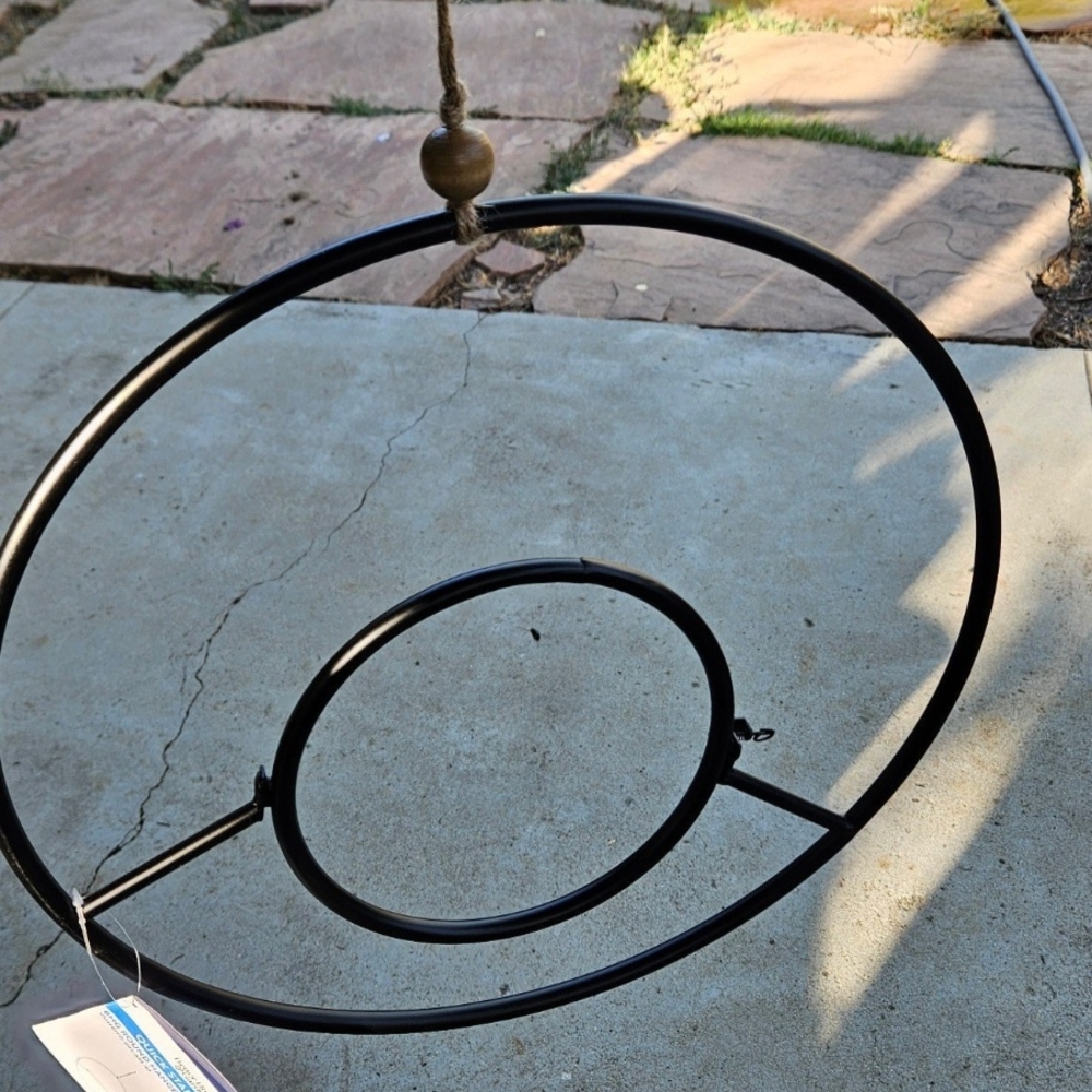 Black Circular Metal Hanging Decor